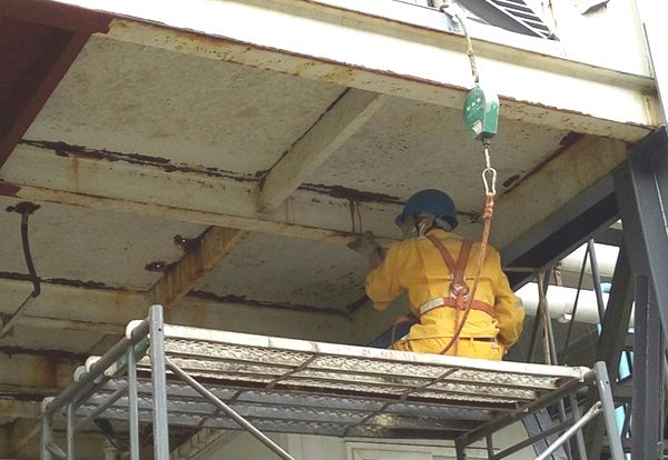 Bridge Builders Work on Scaffolding